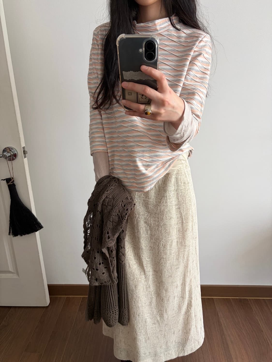 stripe patterned top 상품이미지2