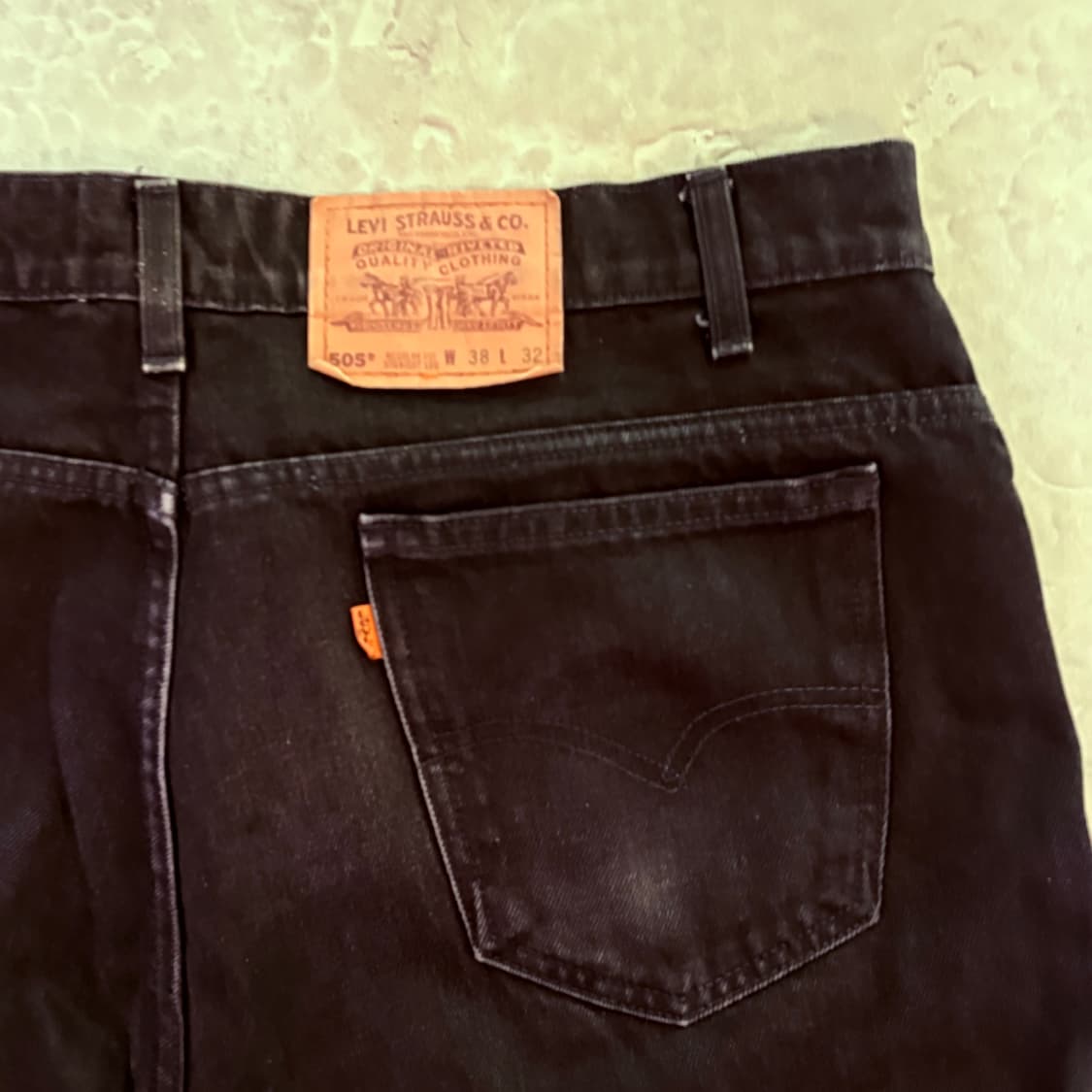 [38/32] USA 리바이스 505 오렌지탭 orange 흑청 블랙 상품이미지6