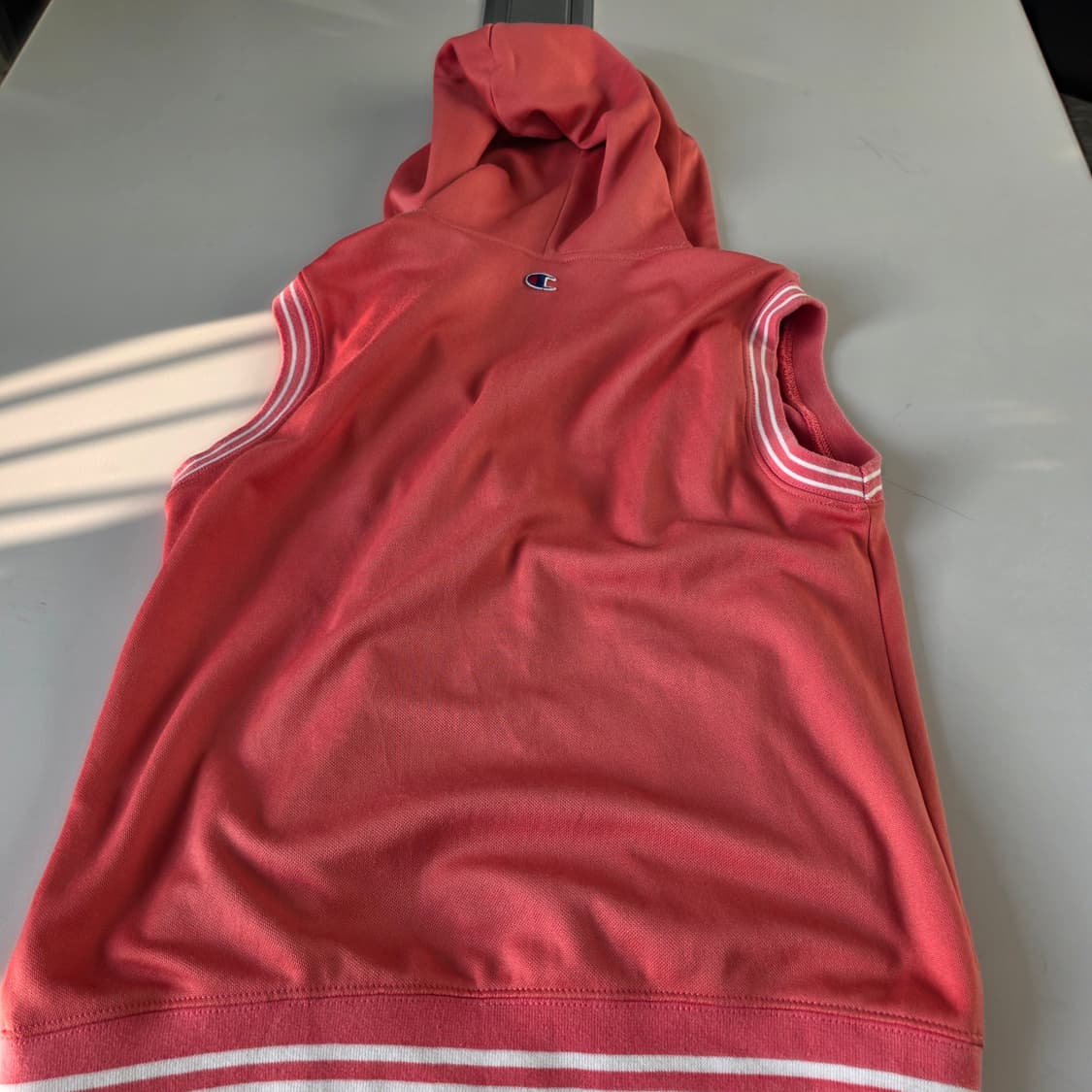 챔피온 일본판 빈티지)00s자몽핑크 오네갸루y2k대대장 빅로고 후드베스트 상품이미지4