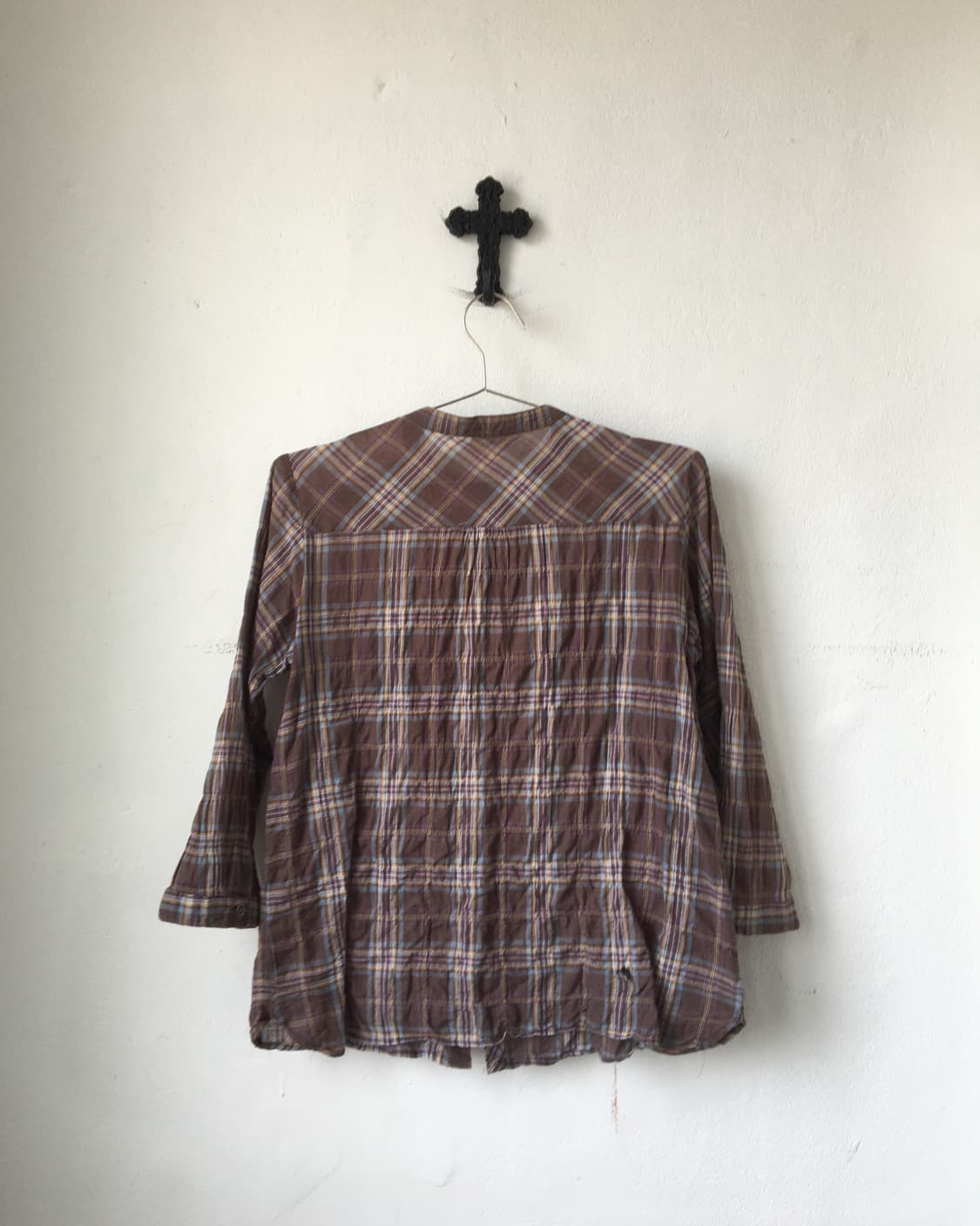 Pocket point check pattern blouse 상품이미지3