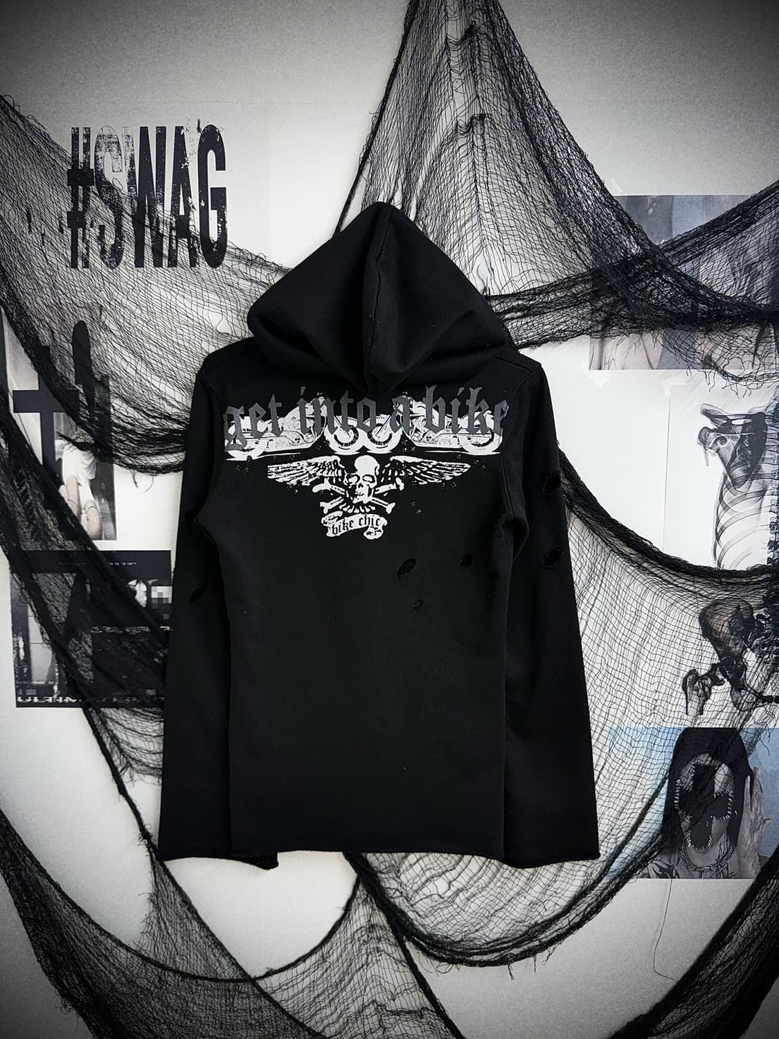 Grunge punk printing hoodie longsleeve 상품이미지1