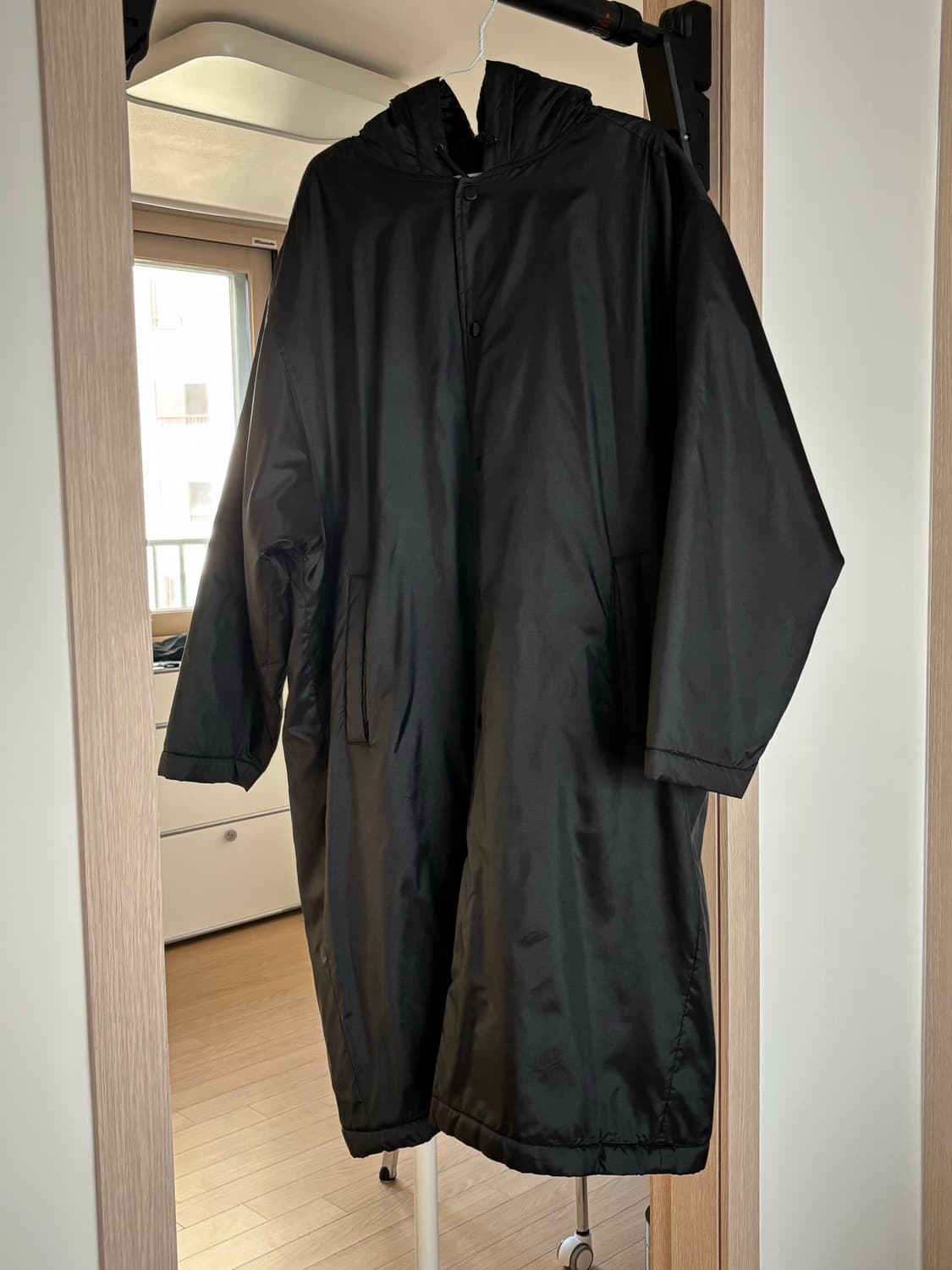 꼼데가르송 CDG 보아 라인드 오버 코트 블랙 상품이미지2