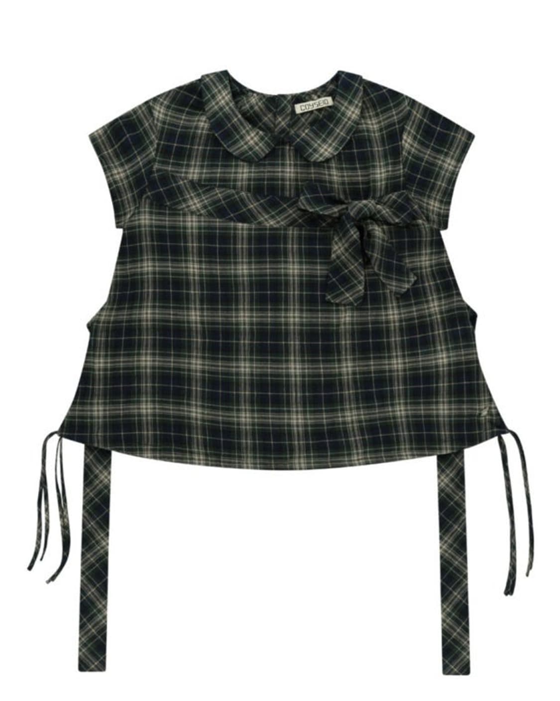 코이세이오 체크 보우 블라우스 상품이미지1