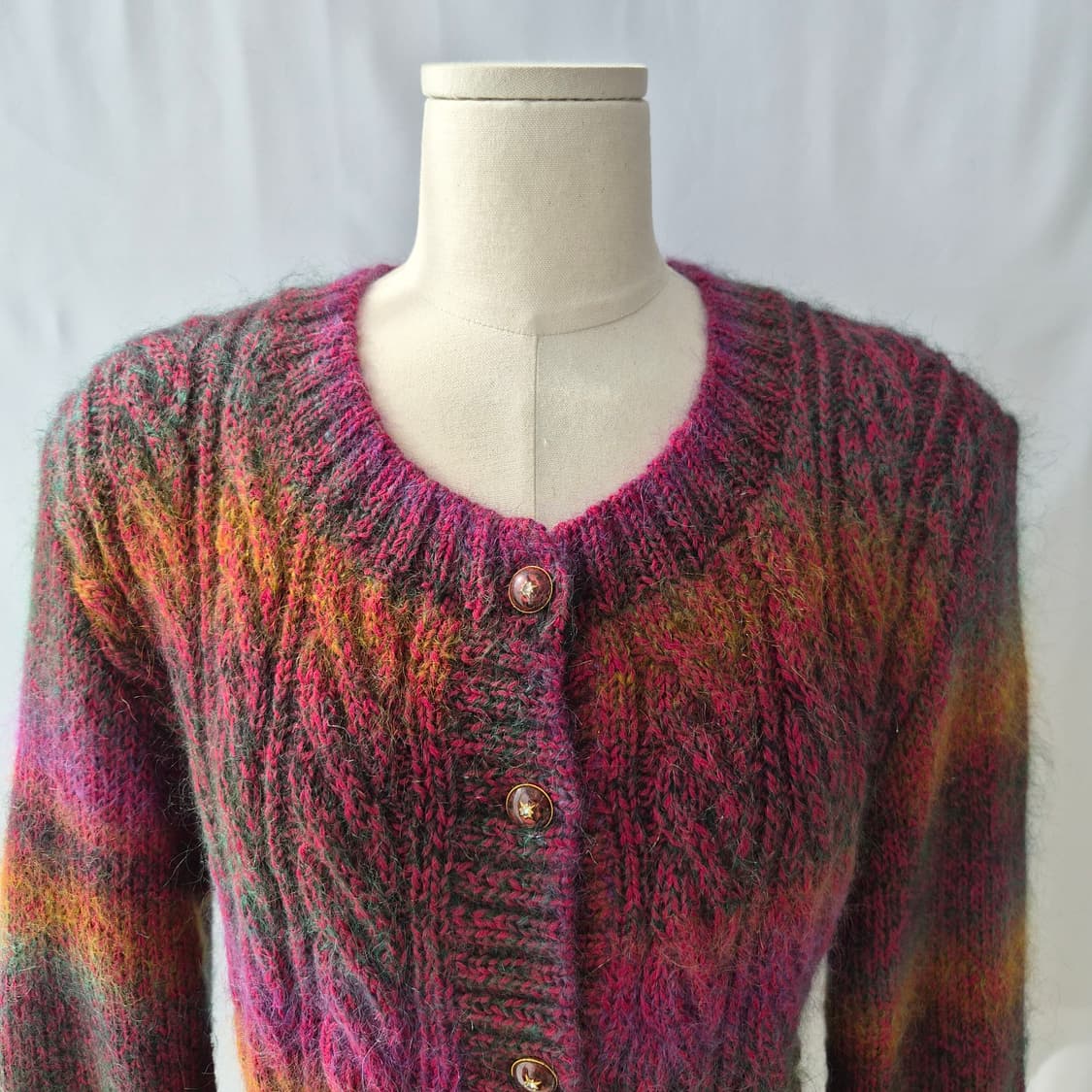 빈티지 그라데이션 케이블 니트 가디건 상품이미지4