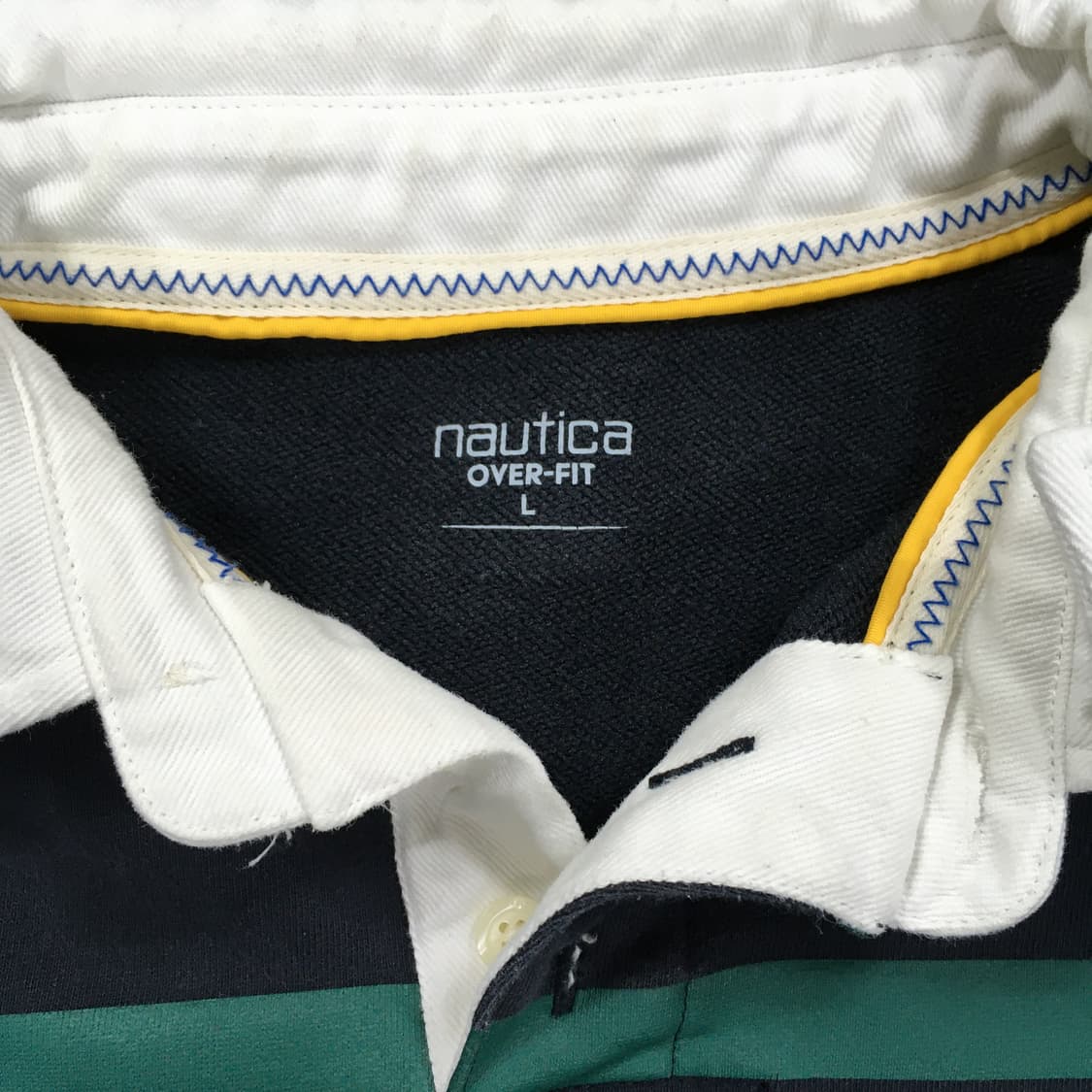 투티/0235 nautica 오버핏 스트라이프 카라 맨투맨 기모 상품이미지8