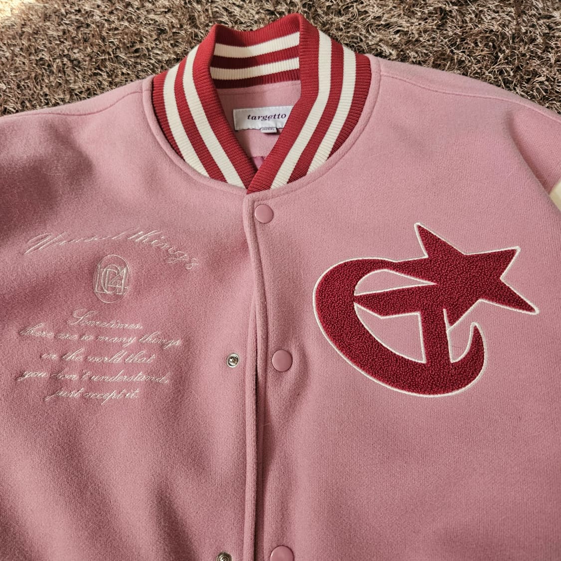 Targetto Triple Heart Pink 바시티 자켓 상품이미지6