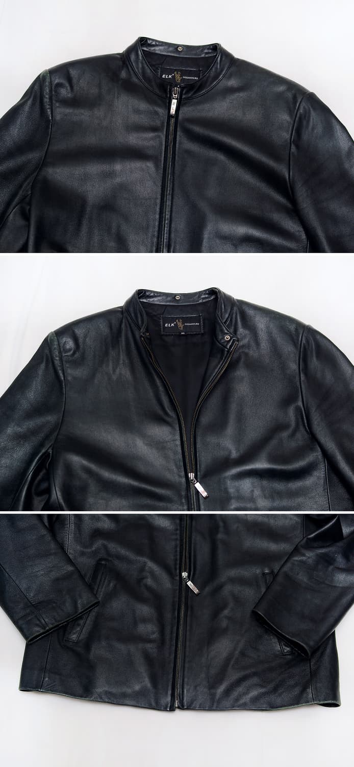 엘크 (ELK) 천연 양가죽 헨리넥 집업 싱글 라이더 자켓 (100) 상품이미지4