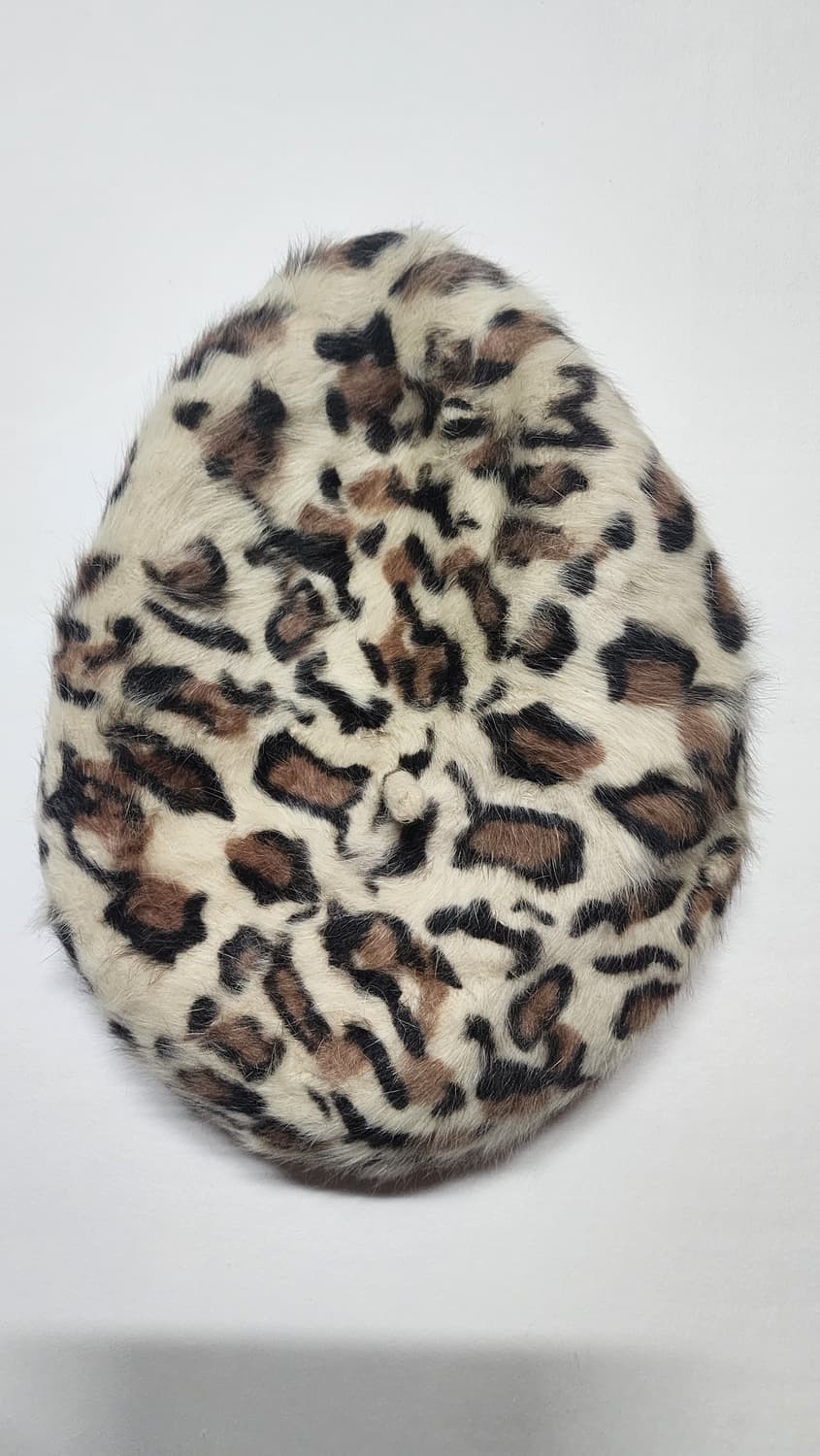 SPUNKY 앙고라 호피 레오파드 갸루 베레모 상품이미지3