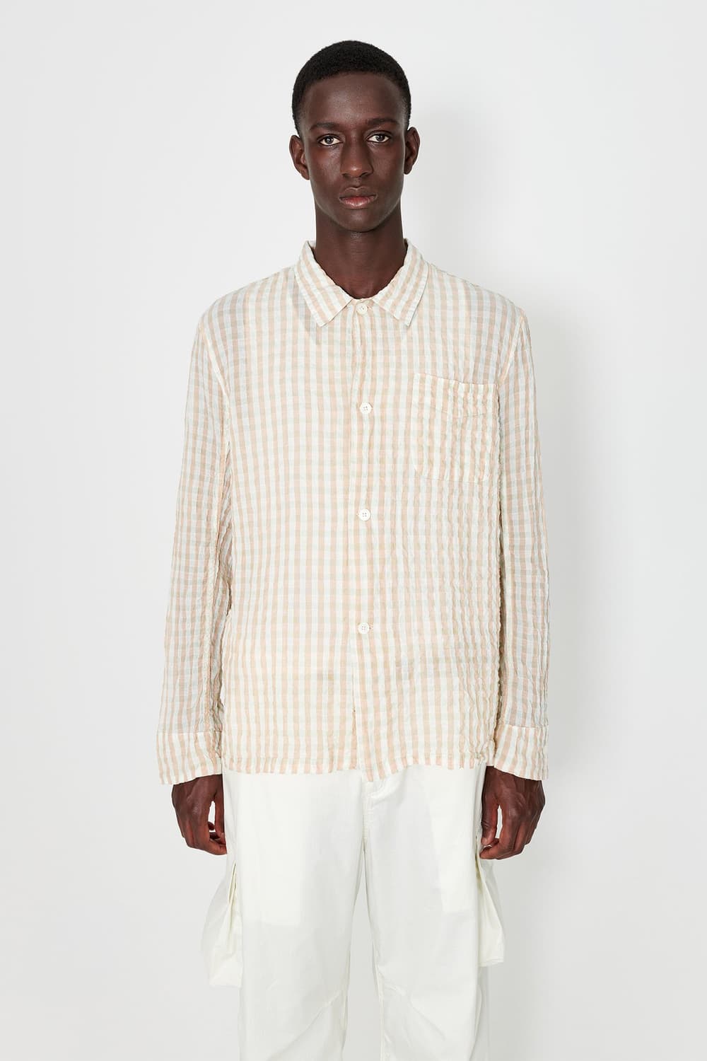 아워레가시 박스 셔츠 바스크 시어서커 체크 상품이미지2