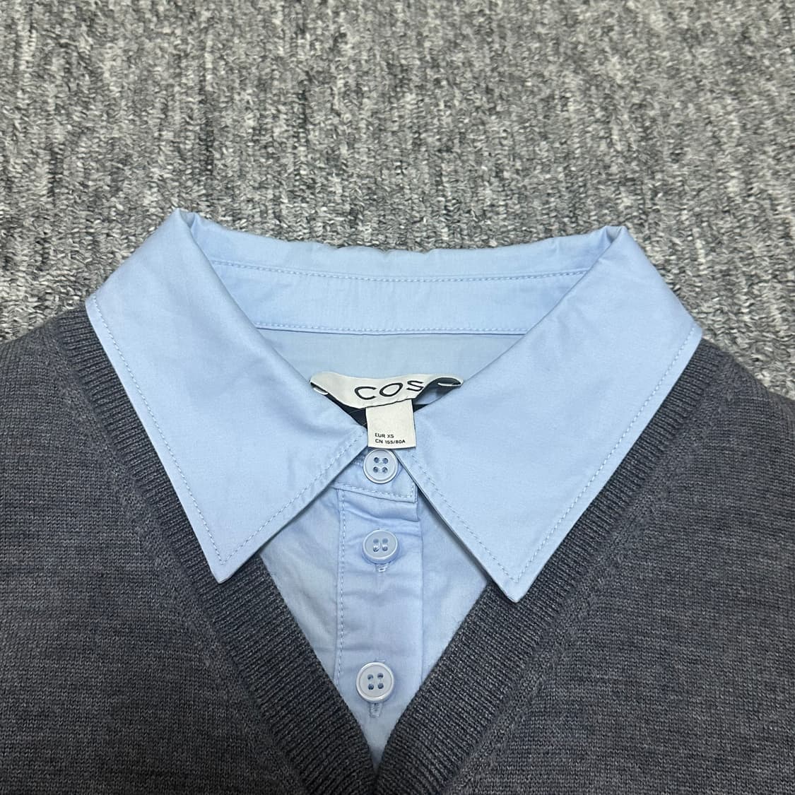 COS 코스 레이어드 반팔 메리노 울 셔츠 베스트 상품이미지2