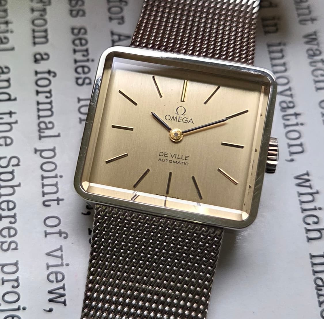 빈티지 오메가 드빌 사각탱크 샴골판 각유리 여성용 브레이슬릿 ver. 상품이미지1