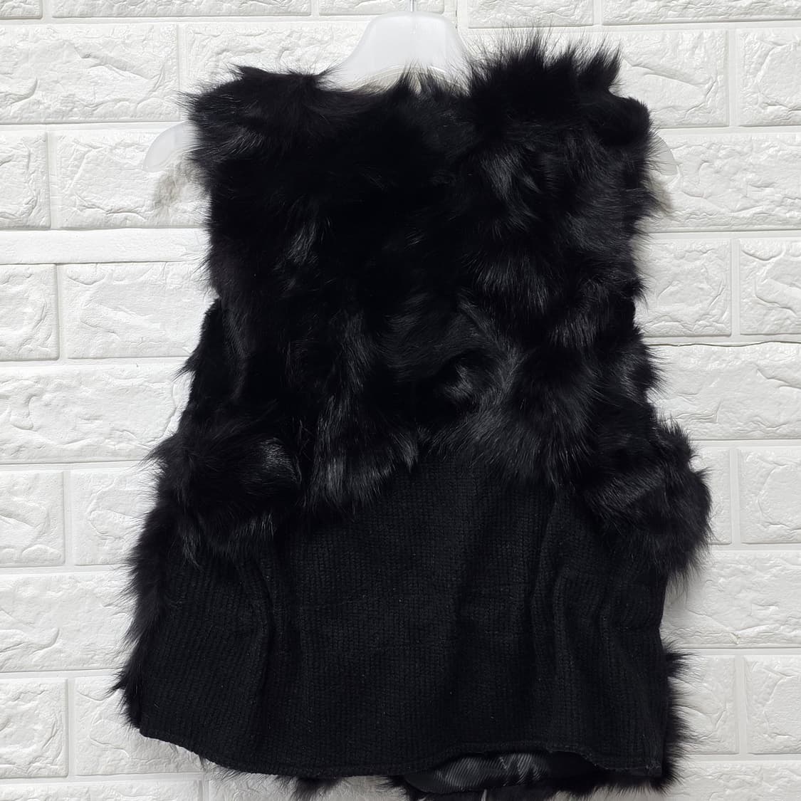 택포// 에고이스트 검정 폭스100% 퍼 베스트 S 상품이미지4