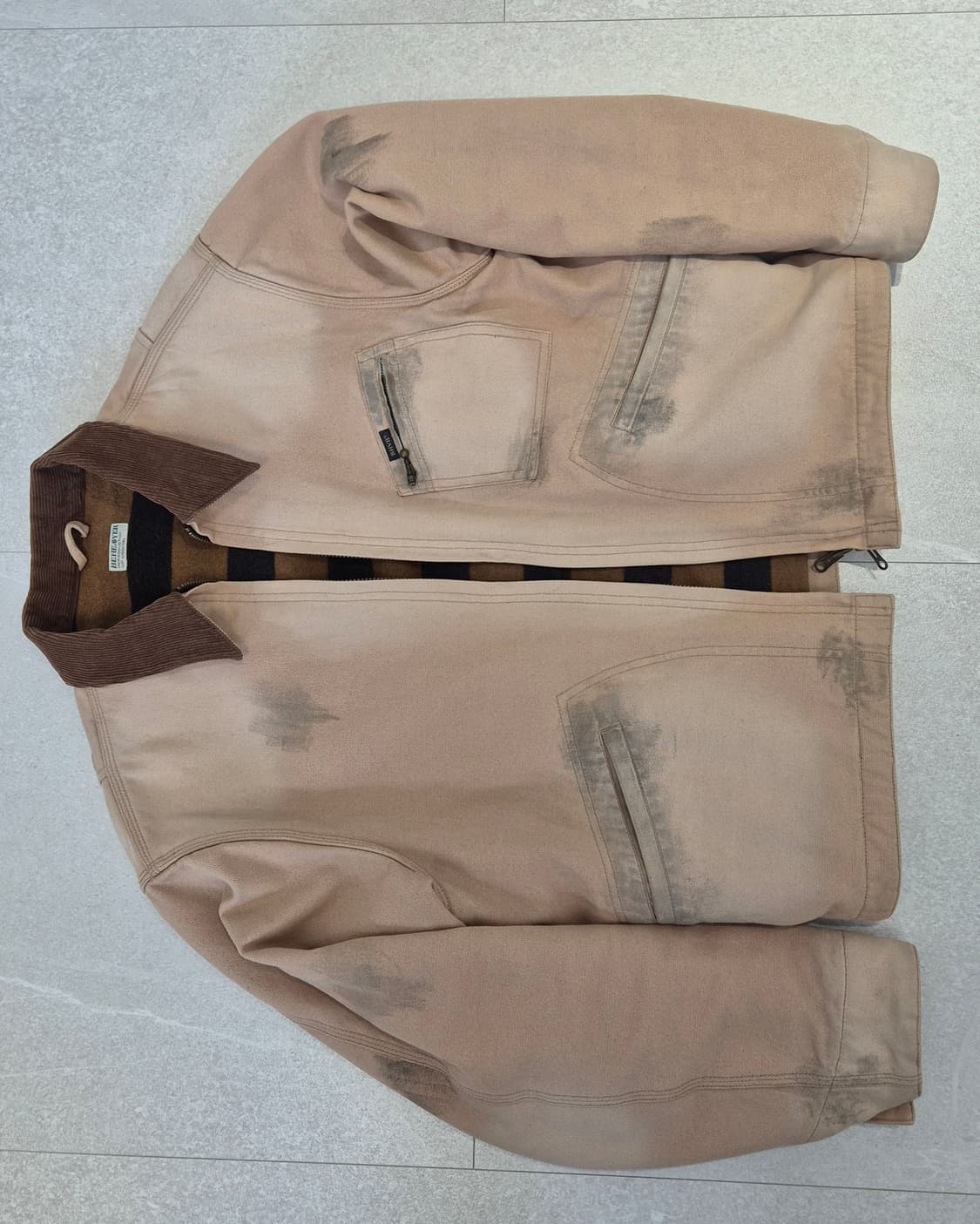 [2]비헤비어 디스트레스드 스포츠자켓 카멜 2사이즈 상품이미지3