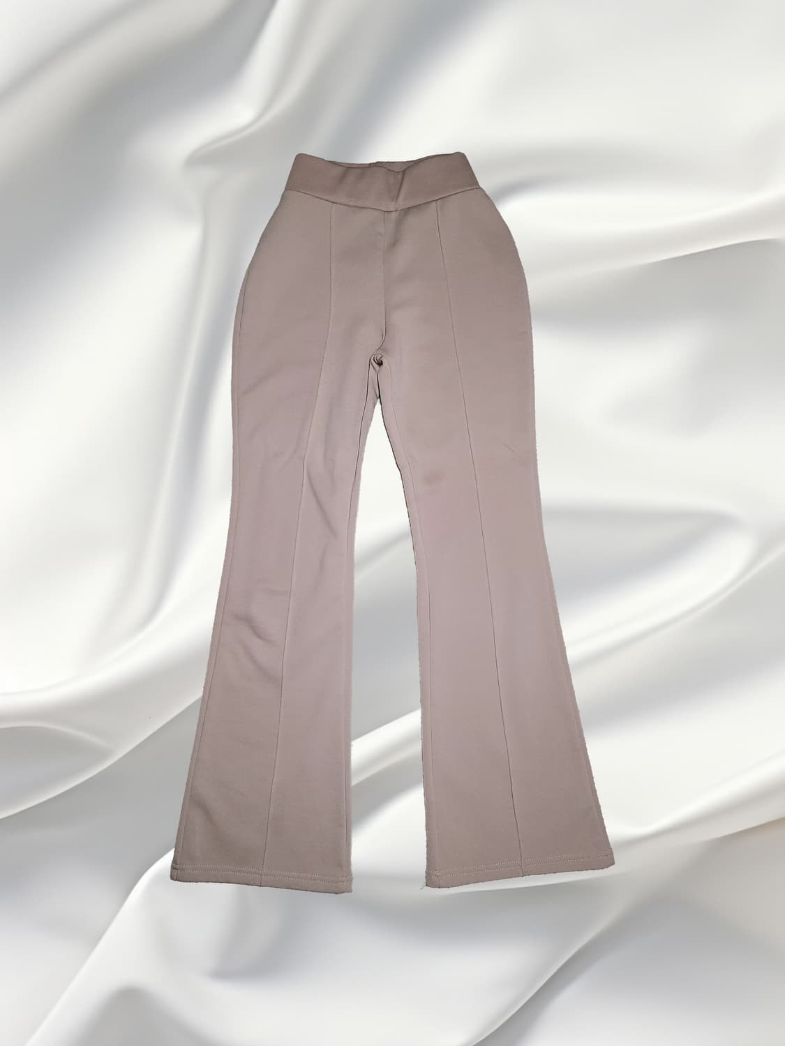 [핏보장] 베이지 핀턱 롱 부츠컷 팬츠 (허리밴딩/데일리룩) 상품이미지1