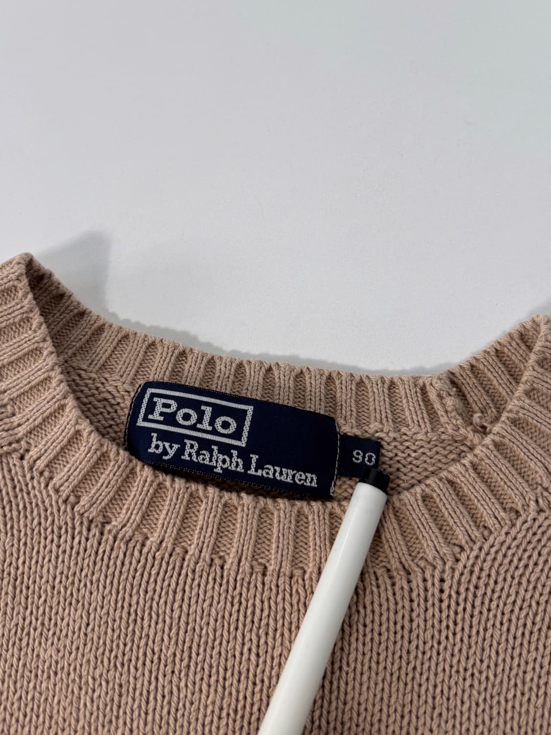 폴로 랄프로렌 90‘s 루즈핏 해비코튼 베이지 니트 상품이미지4