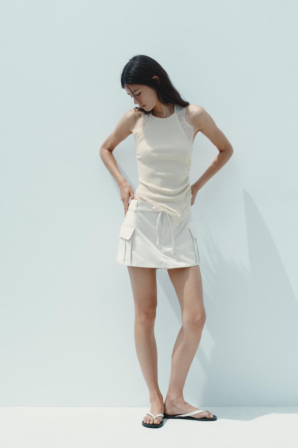 ZARA 자라 텍스쳐 레이스 홀터넥 탑, 자라 홀터 레이스 탑 상품이미지5