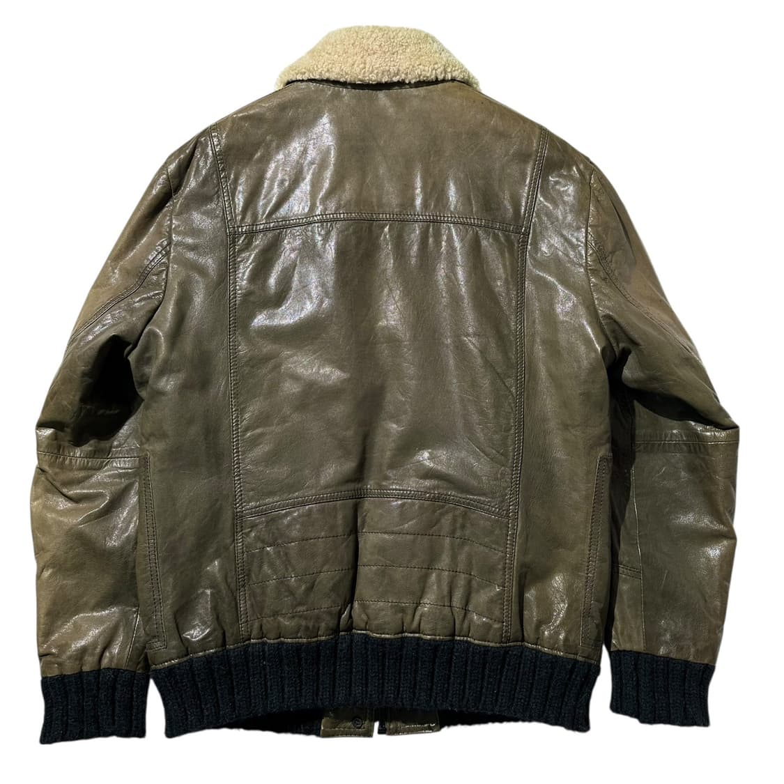 휴고보스 오렌지 고트스킨 레더 시어링 봄버 자켓 상품이미지2