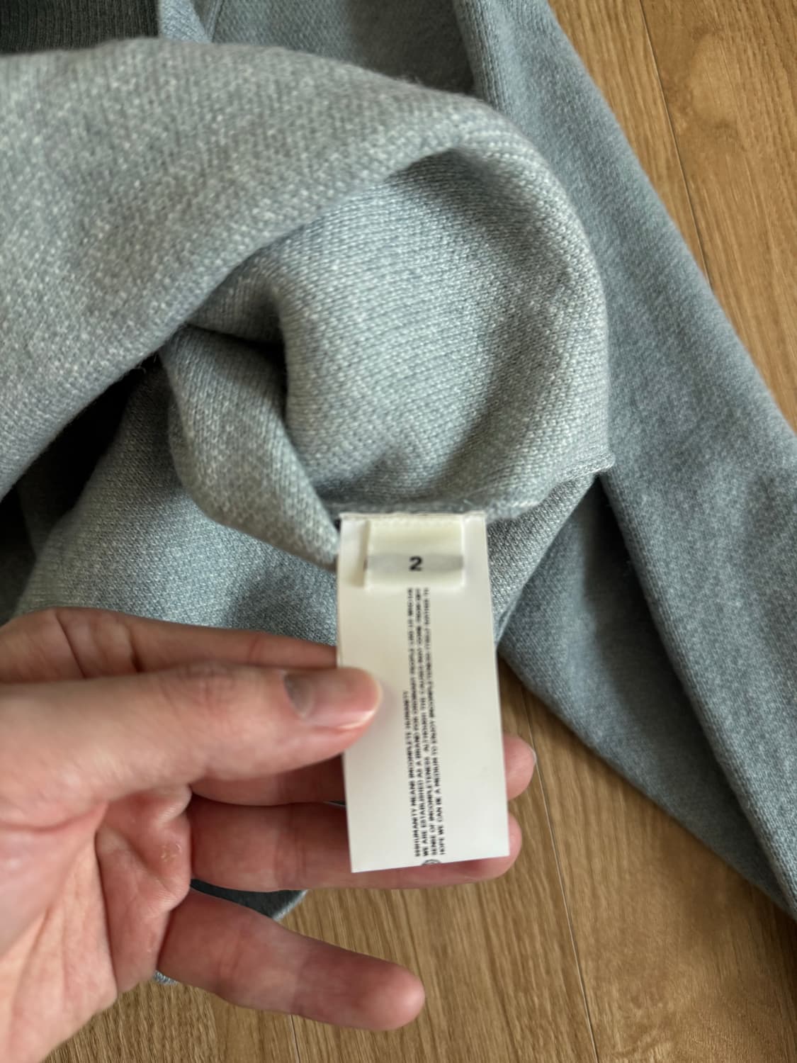 999휴머니티 램스울 로고 크루넥 니트 에메랄드 블루 팔아요! 상품이미지4