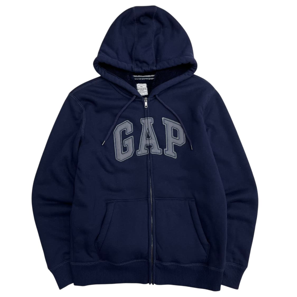 갭 빅로고 딥블루 기모 후드집업 L 상품이미지2