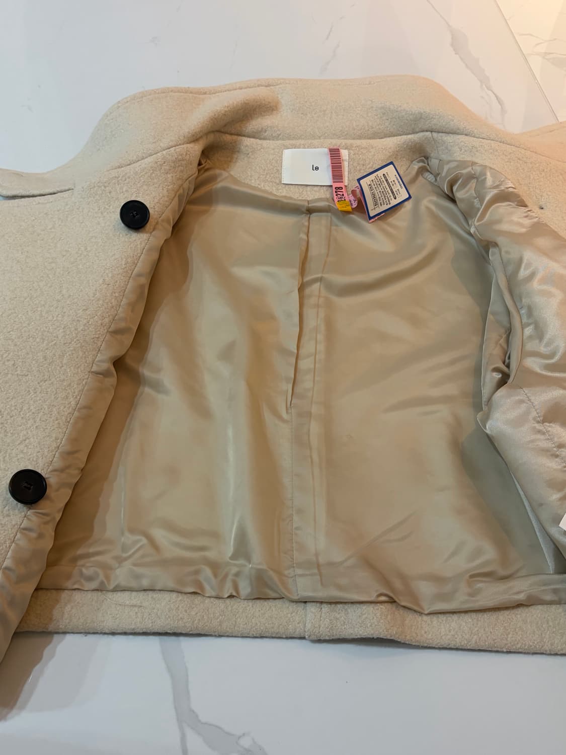Le 르 알파카 하이넥 코트 자켓 크림색 상품이미지8