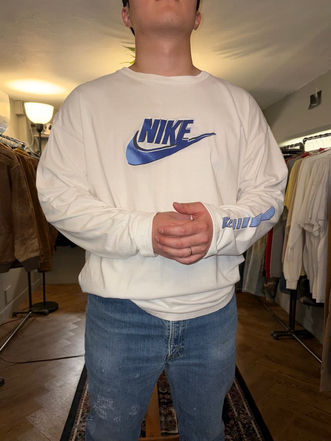 90’s Nike old swoosh logo print sleeve 상품이미지1