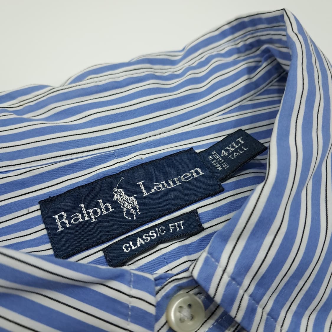 CL295 4XL 폴로 00s 뱅갈스트라이프 블루 셔츠 남방 상품이미지3