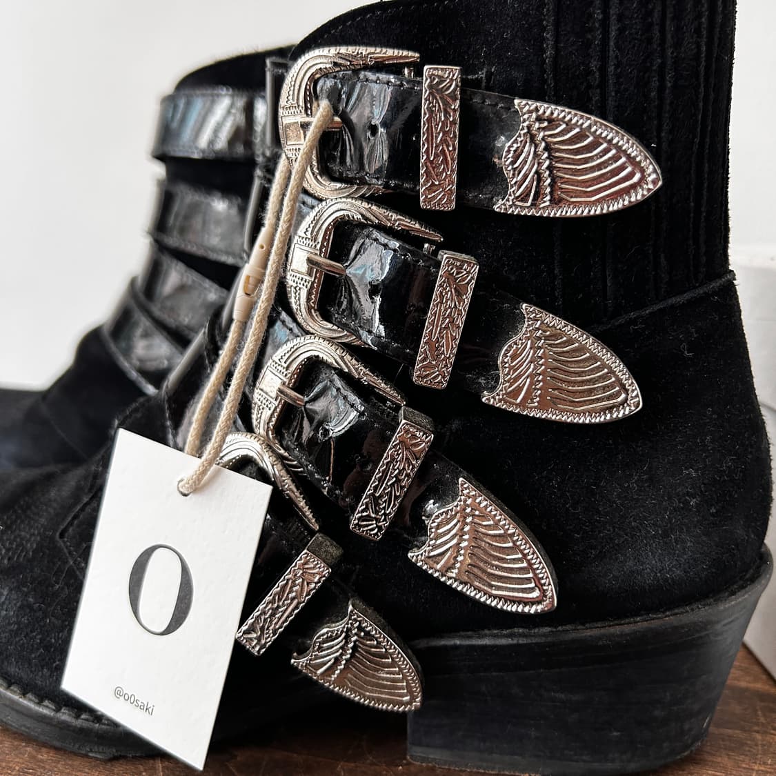 Stitch Suede Western Belt Boots 상품이미지3