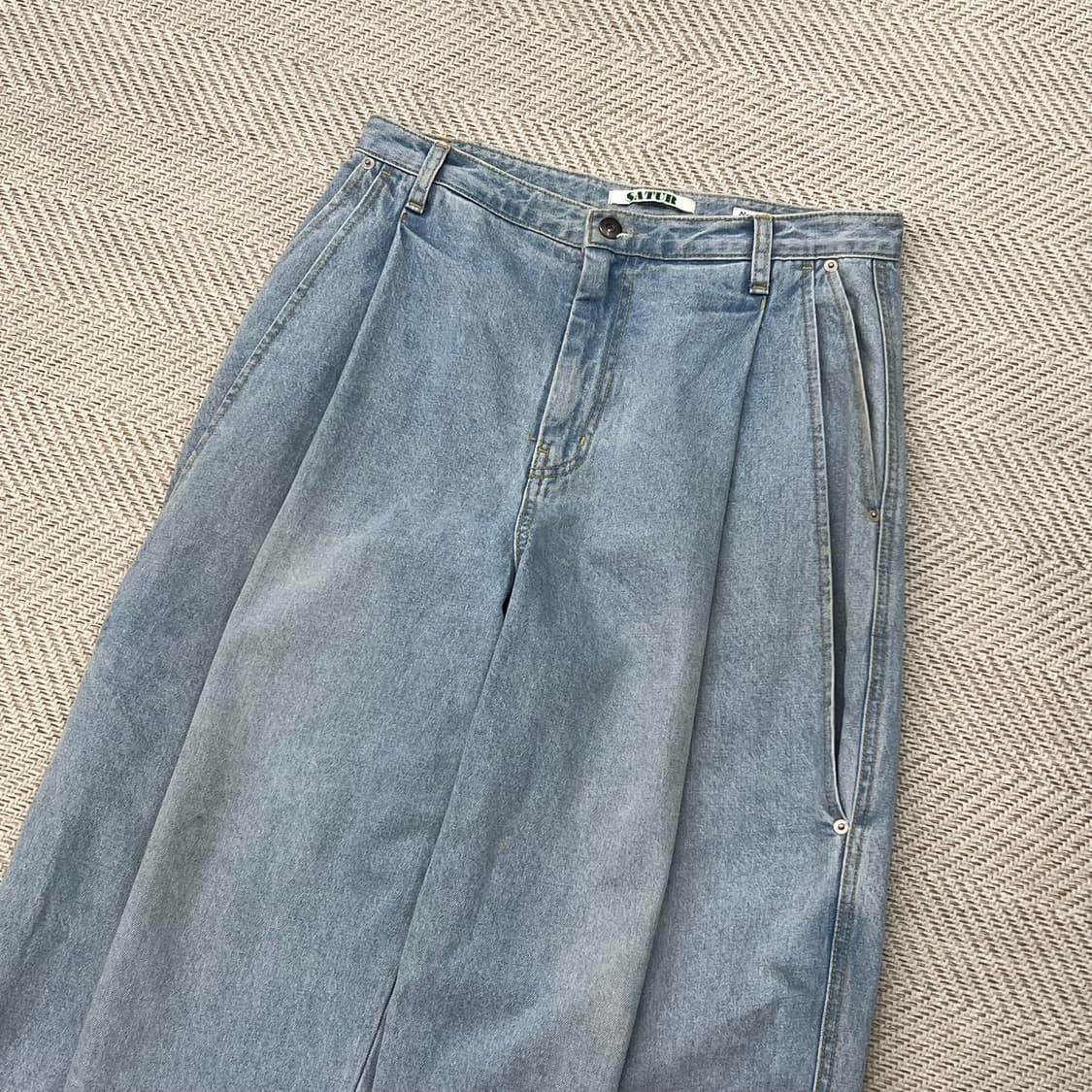 세터 핀턱 워싱 데님팬츠  r2972 상품이미지3