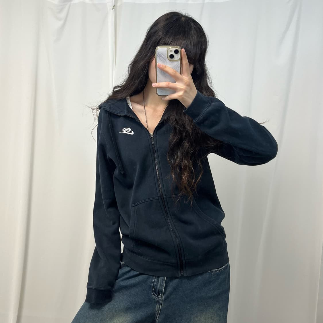 Nike black hood zip-up 상품이미지2
