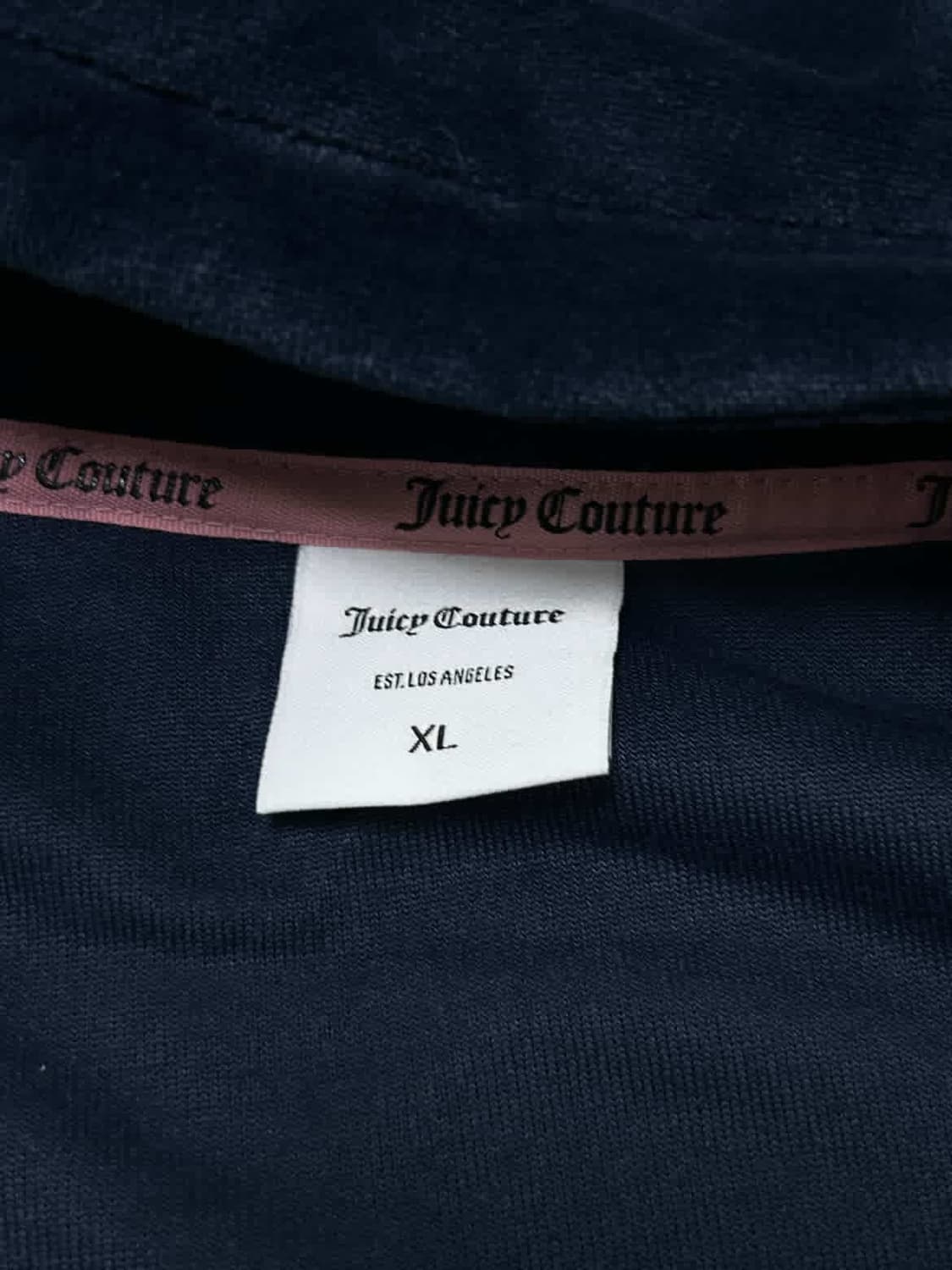 쥬시꾸뛰르 빅로고 네이비 벨벳 후드집업 상품이미지8