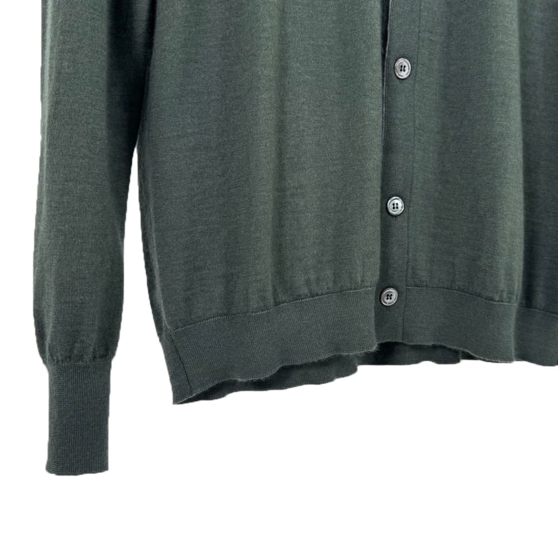 [56] 브루넬로 쿠치넬리 남성 실크 캐시미어 컨버터블 니트 가디건 카키 상품이미지6