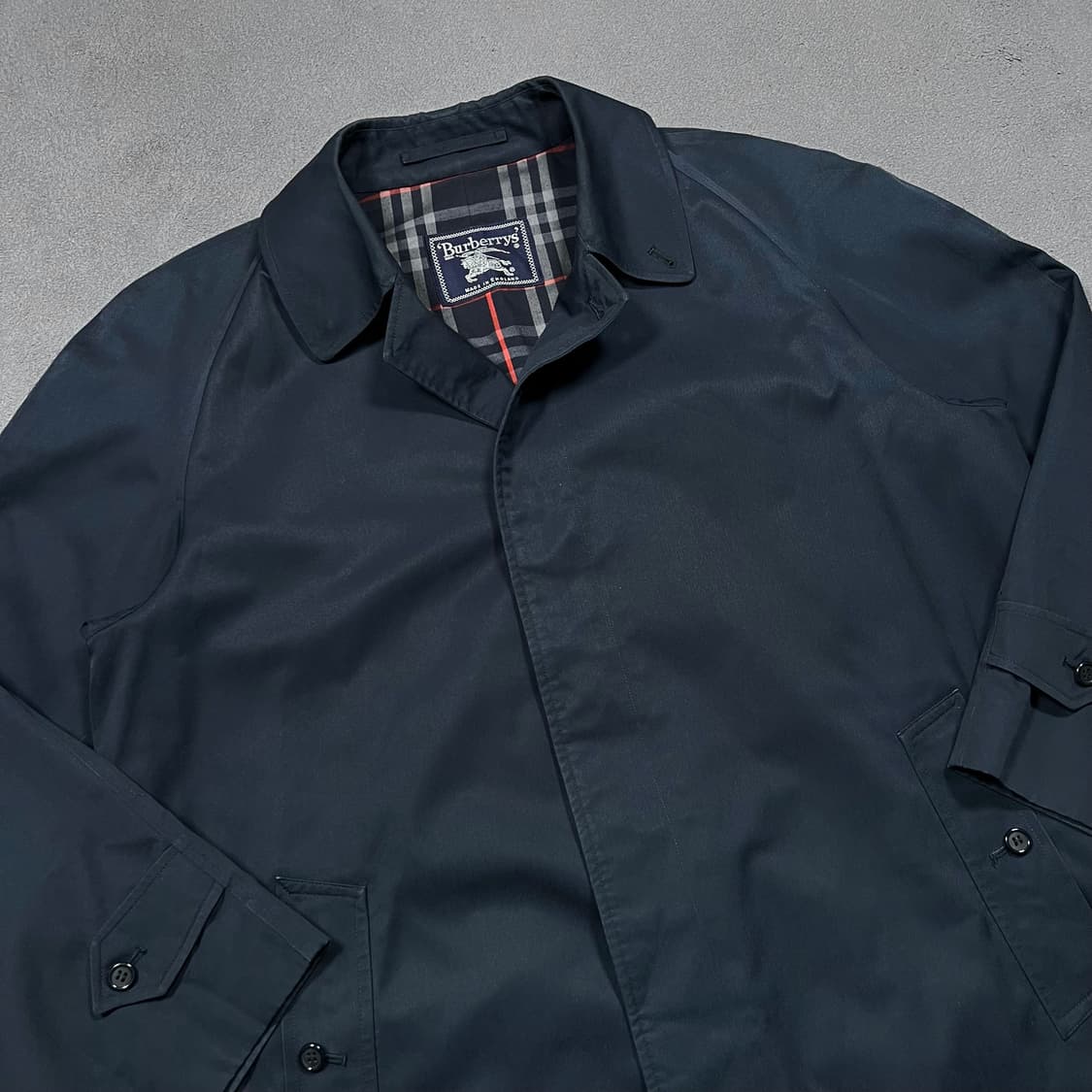 90's 버버리 네이비 싱글 트렌치 코트 상품이미지2