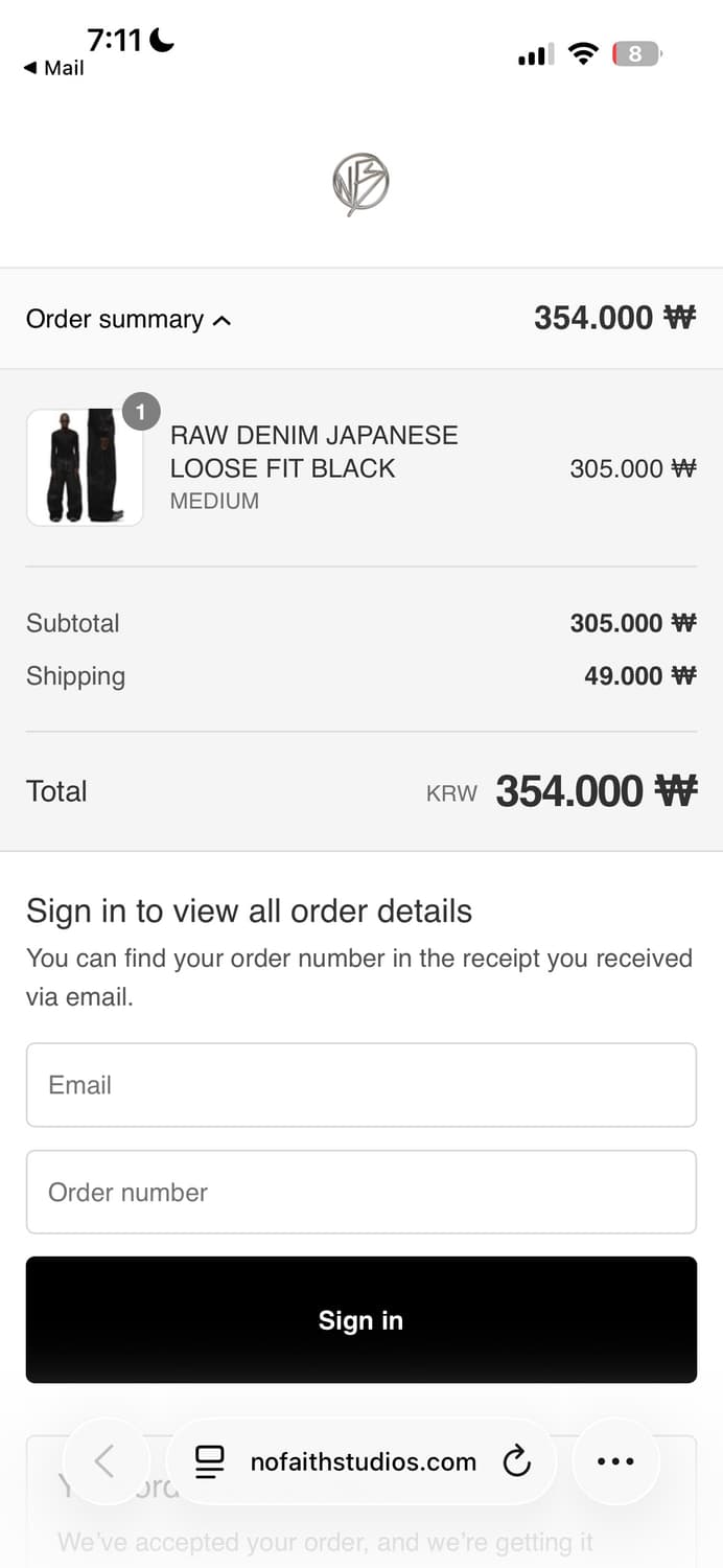 노페이스스튜디오 Japanese Selvedge Denim Black M 상품이미지2