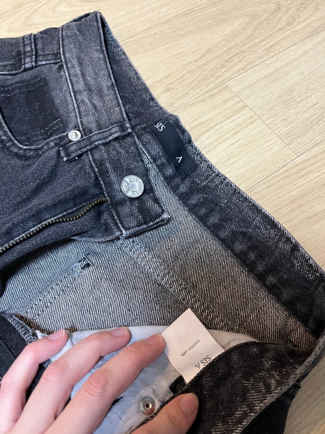 시스에이 이레귤러 와이드 데님팬츠 상품이미지2