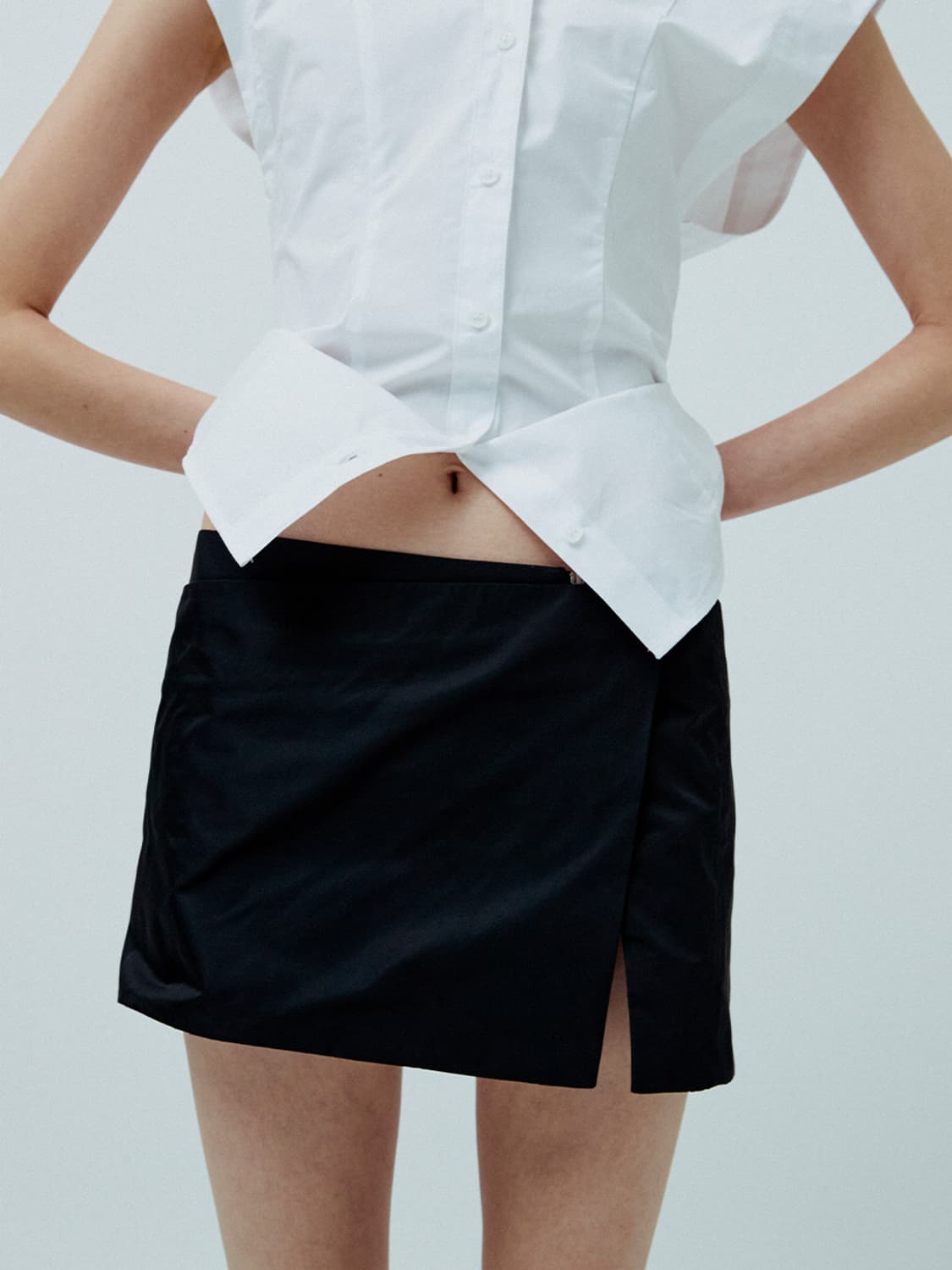 MINI WRAP SKIRT (BLACK) 상품이미지5