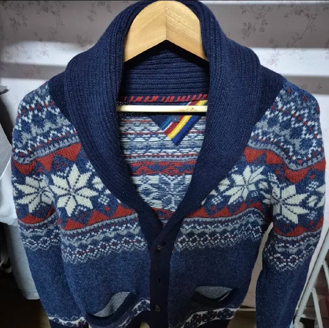 타미 M 스웨터 노르딕 가디건 희긔 빈티지 아우터 상품이미지5