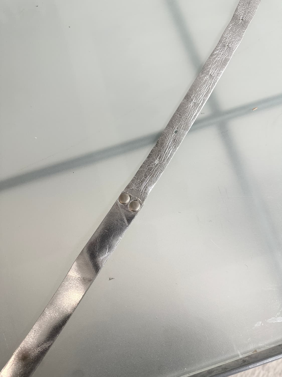 00‘s 주카 실버 레이어드 레더 벨트 상품이미지5