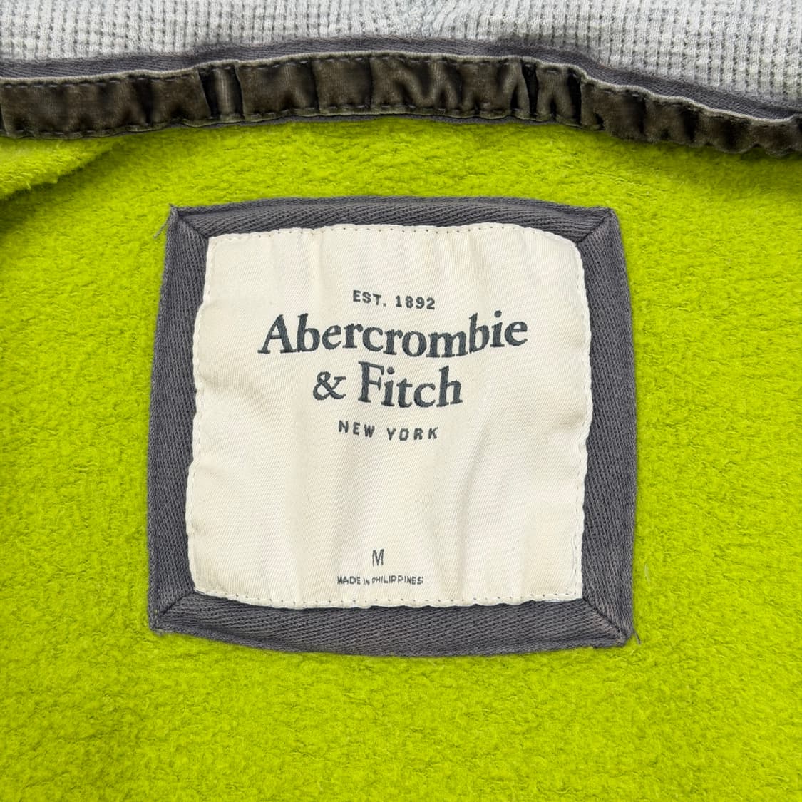 아베크롬비 빈티지 스펠로고 딱붙핏 Y2K 후드집업 자켓 라이트그린 라임 상품이미지4