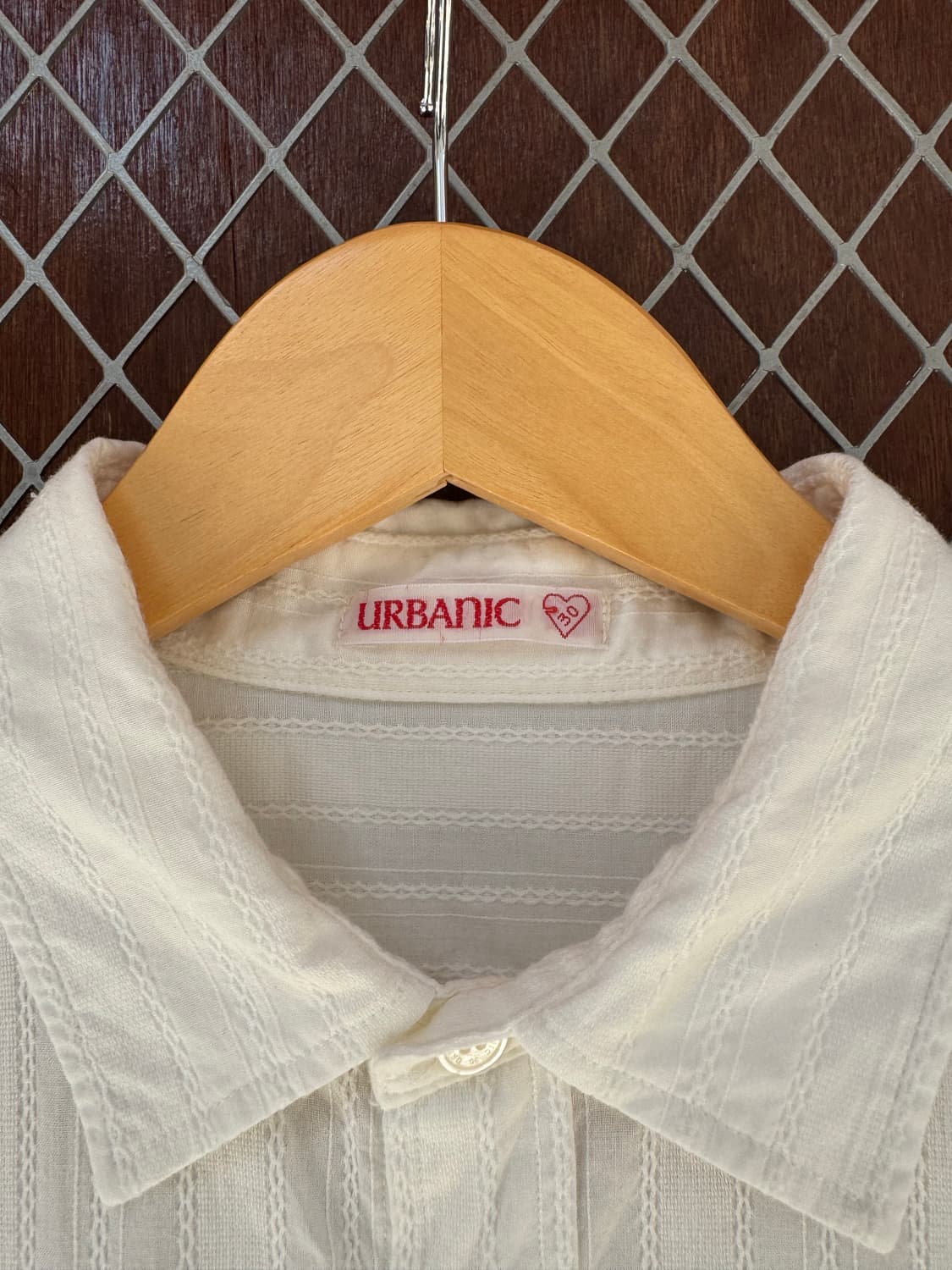 urbanic 30 얼바닉 30 베이 bay 패턴 자수 화이트 반팔 셔츠 상품이미지8