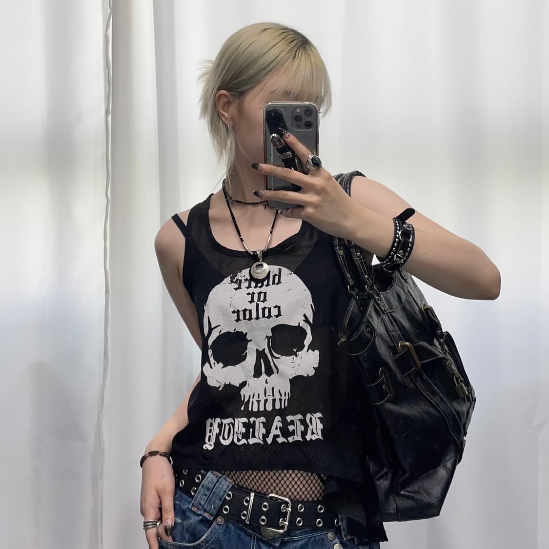 🎸스컬 프린팅 슬리브리스🎸 상품이미지1