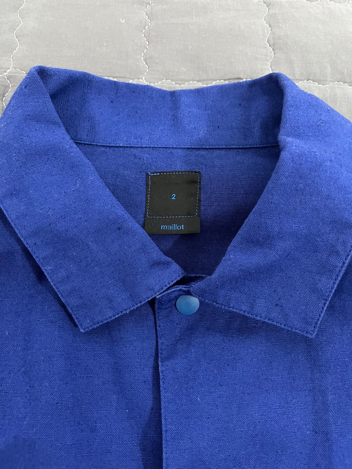 마일럿 코튼 린넨 캔버스 스냅 덱 자켓 블루 2 상품이미지3