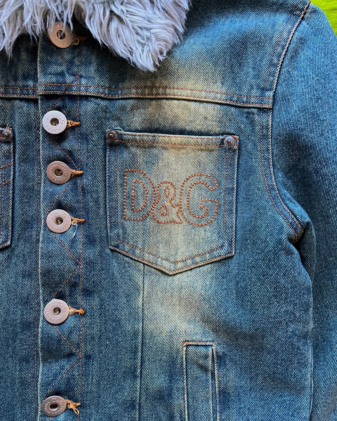 00s Dolce&Gabbana Fur Trim Denim Jacket 상품이미지5