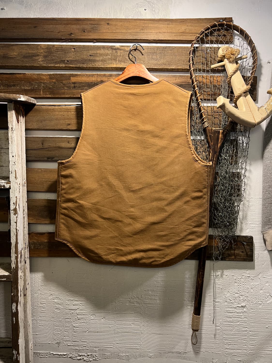 [L]70's 칼하트 Made in USA 더티워싱 브라운 워크 베스트 상품이미지6