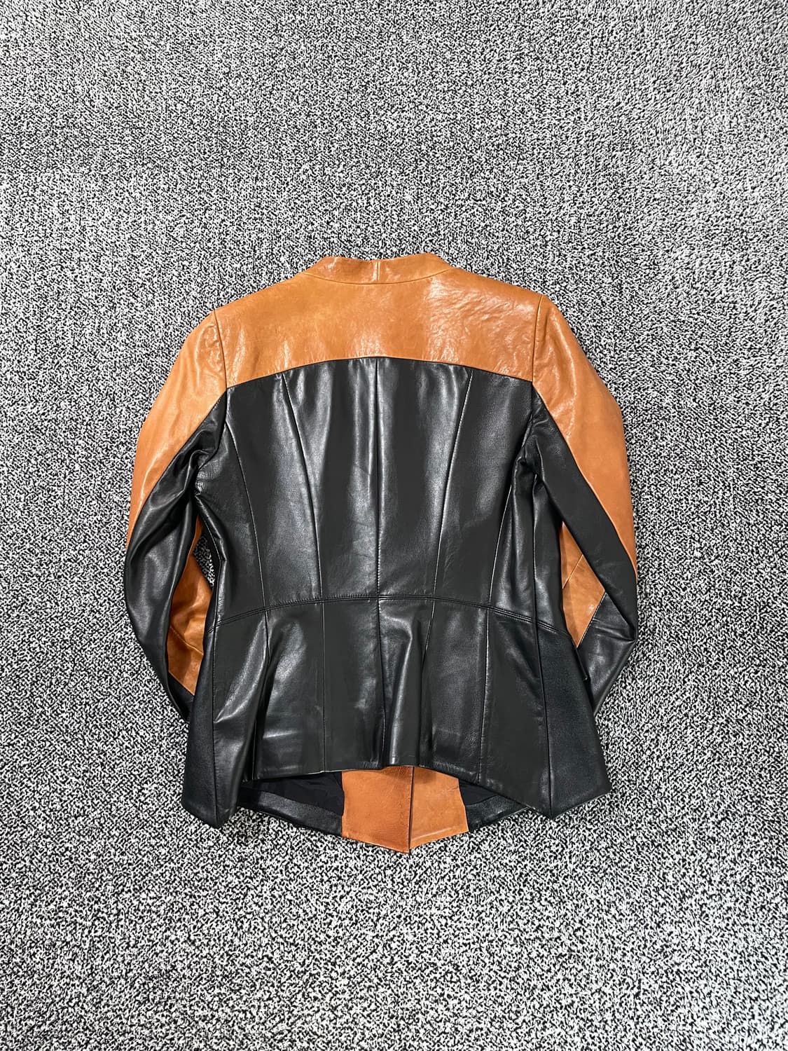 빈티지9. VALENCIA 발렌시아 양가죽 자켓 배색 레더 라이더 상품이미지5