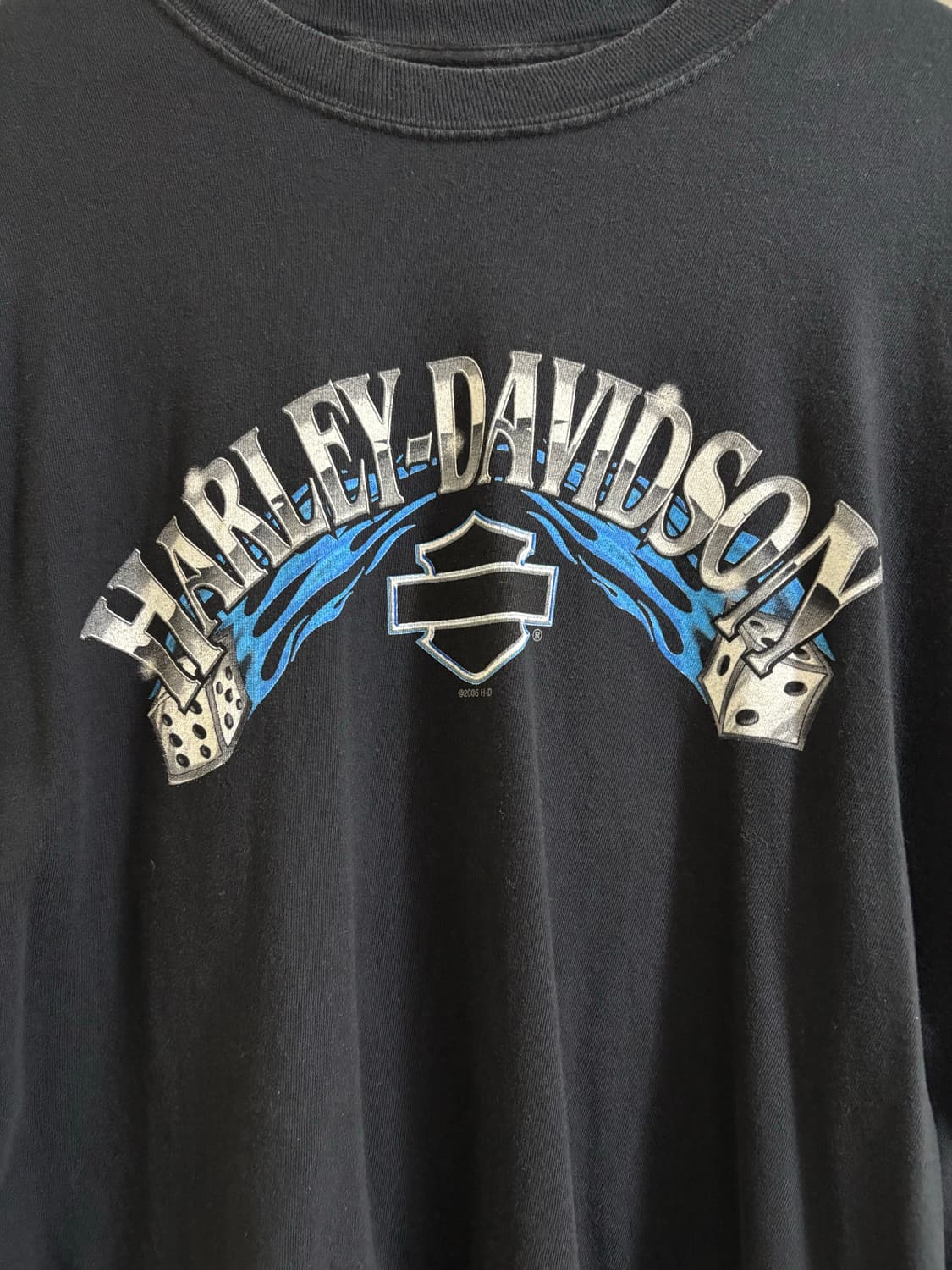 빈티지 할리데이비슨 블루 플레임 다이스 롱슬리브 상품이미지4