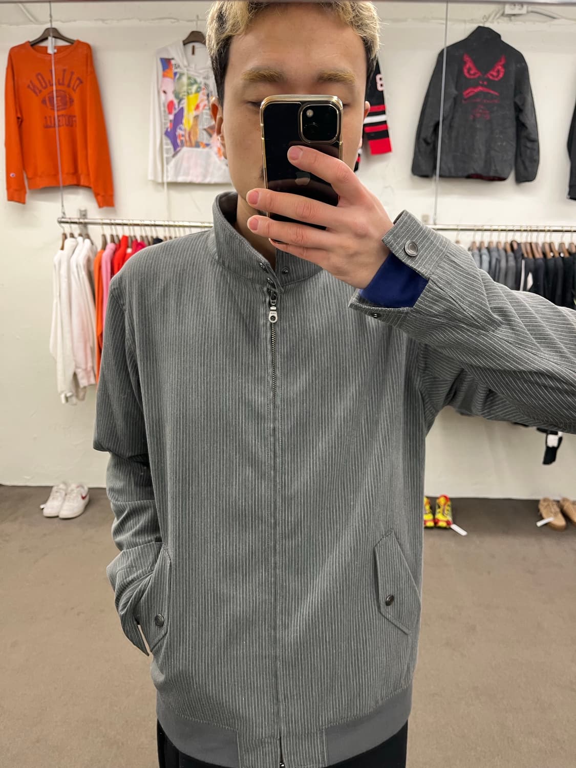 타케오 키쿠치 스트라이프 해링턴 자켓 상품이미지8