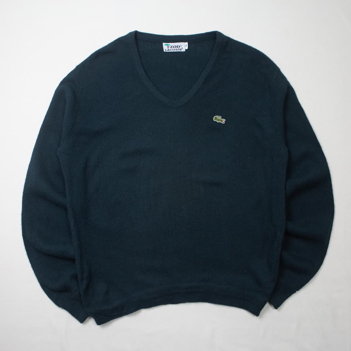 60s IZOD 라코스테 올른 아크릴 V넥 스웨터 딥 그린 상품이미지1