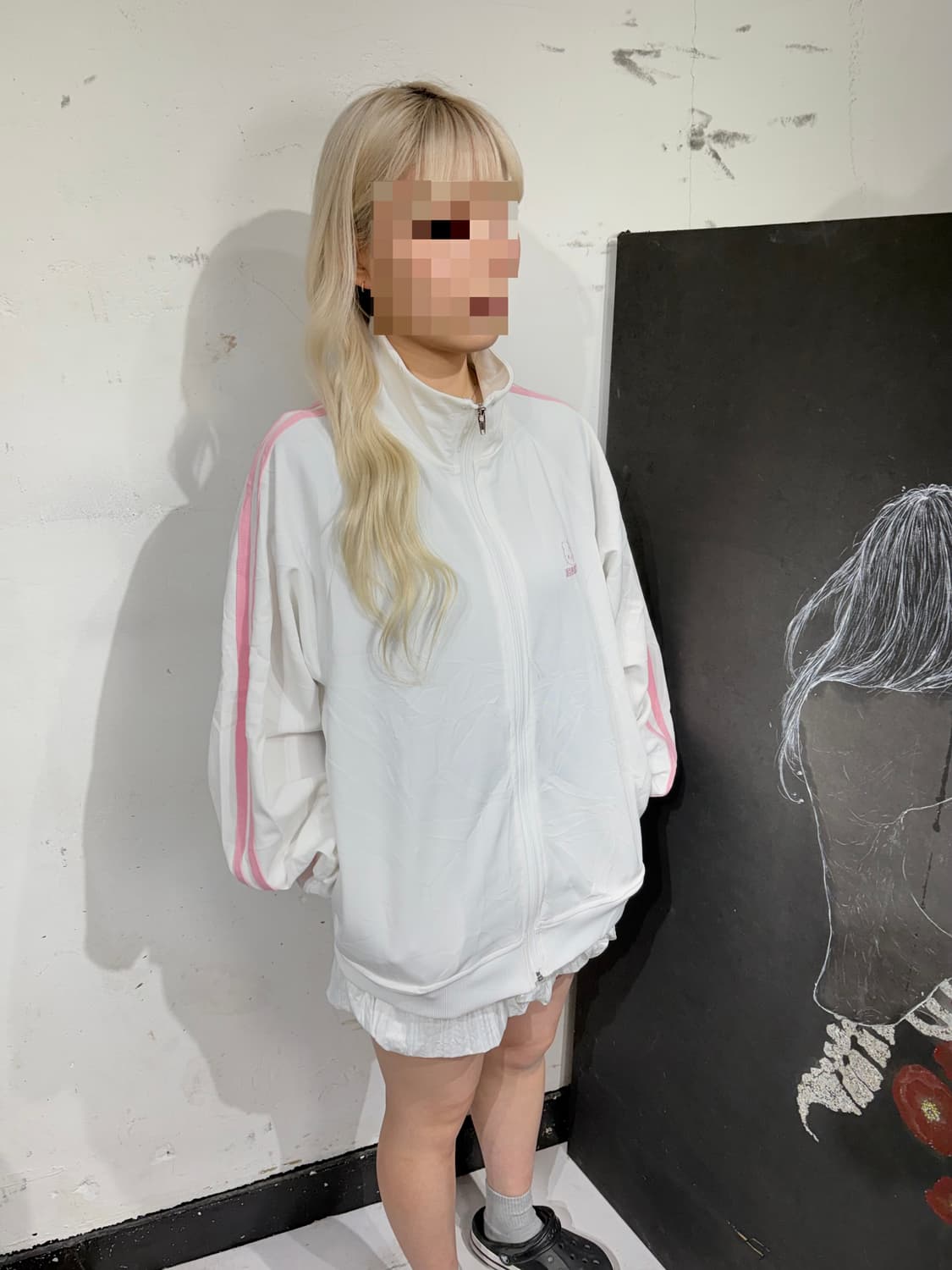 JPN 일본 빈티지 헬로키티 화이트 핑크 오버핏 져지 L 상품이미지1