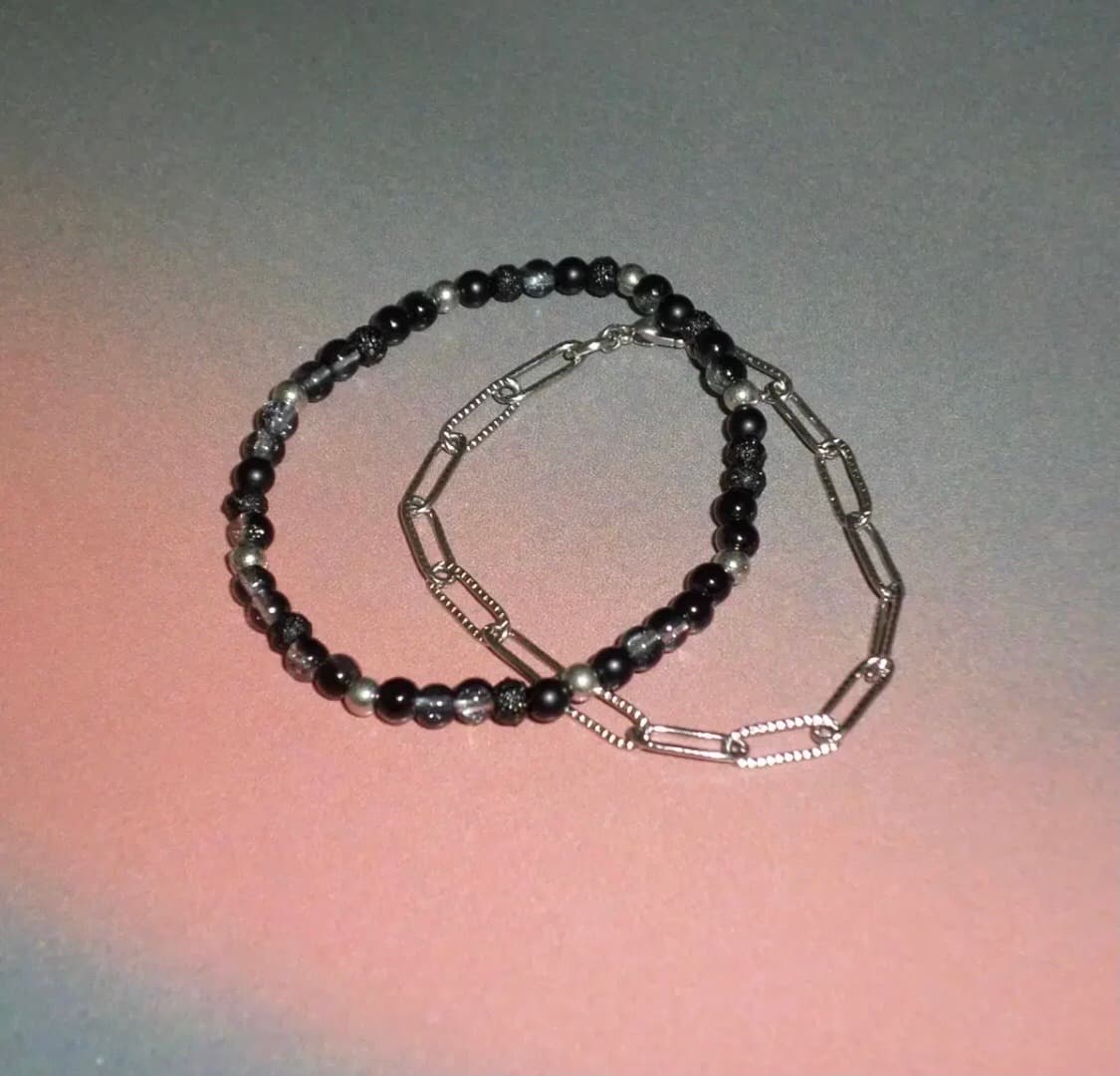 핸드메이드 비즈•써지컬 체인 팔찌 세트 상품이미지2