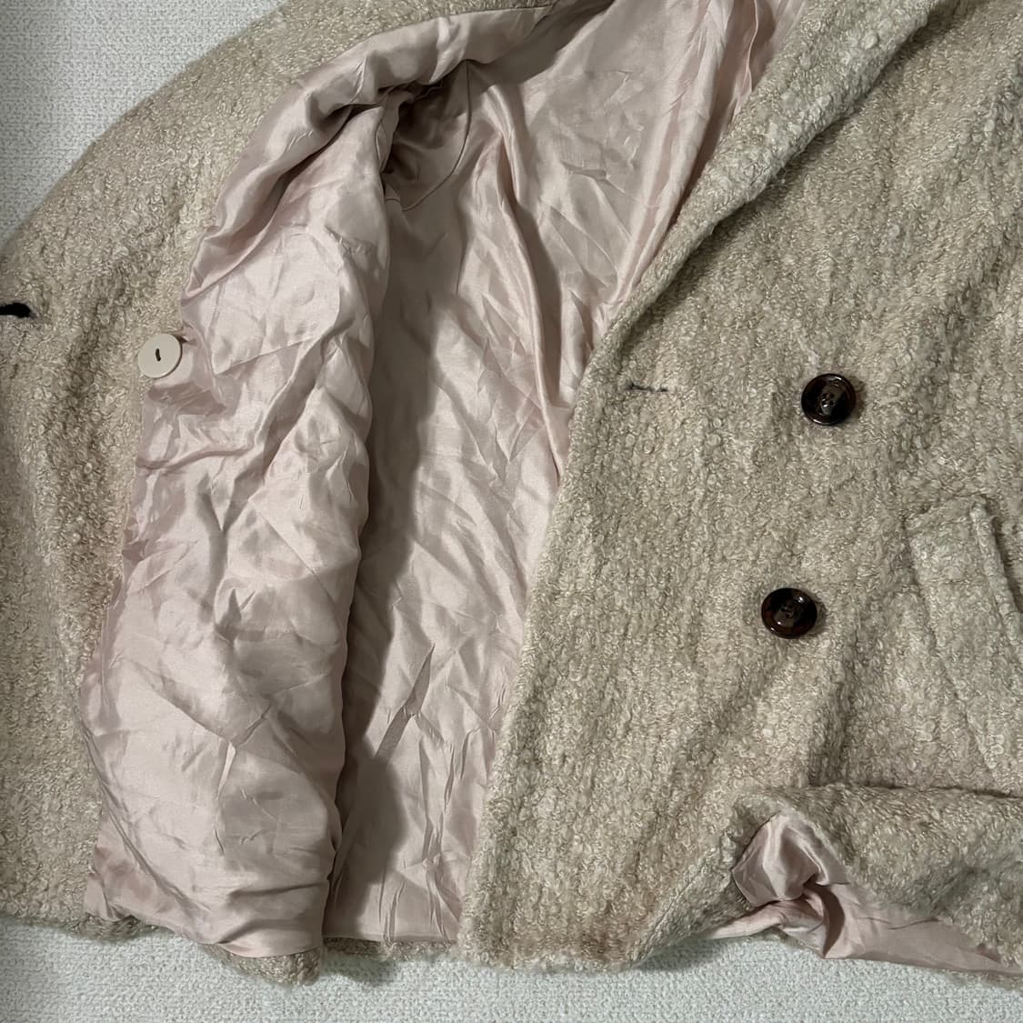 일본빈티지 모리걸 모리룩 뽀글이 후드 코트 상품이미지5